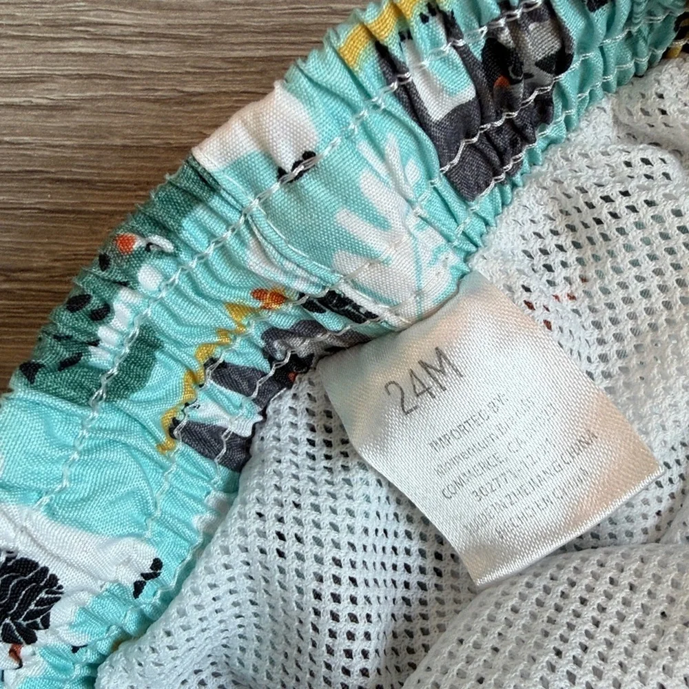 Baby boys zoo animal print swim trunks